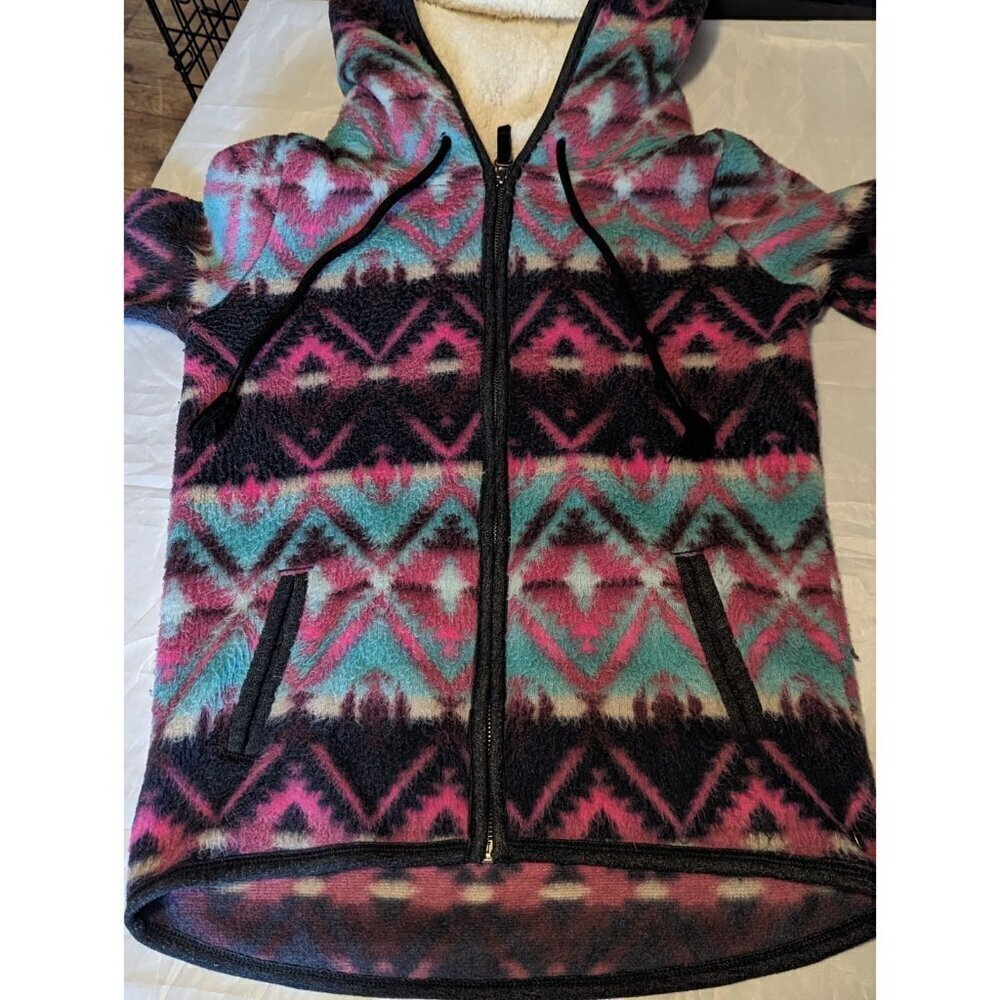 American Eagle Outfitters Women's Tribal/Aztec Fleece Jacket Full Zip Hooded XS - Picture 12 of 16
